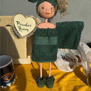 Whimsical Green Powder Room Doll